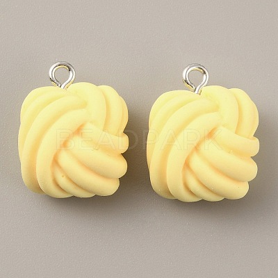Opaque Resin Pendants LS-RESI-WH0029-24P-01-1
