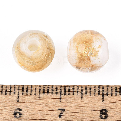 Handmade Gold Foil Glass Beads LAMP-C004-03F-1
