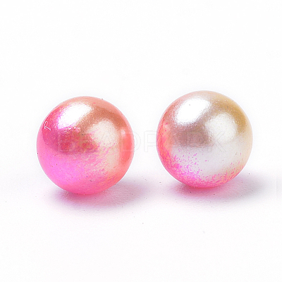 Rainbow Acrylic Imitation Pearl Beads OACR-R065-3mm-04-1