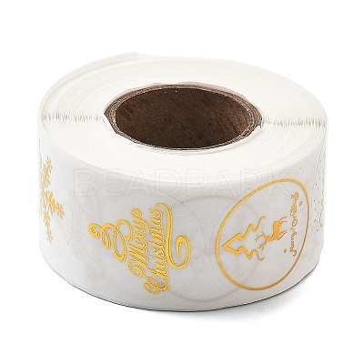 Christmas Theme Adhesive Roll Sticker Labels DIY-S001-07C-1