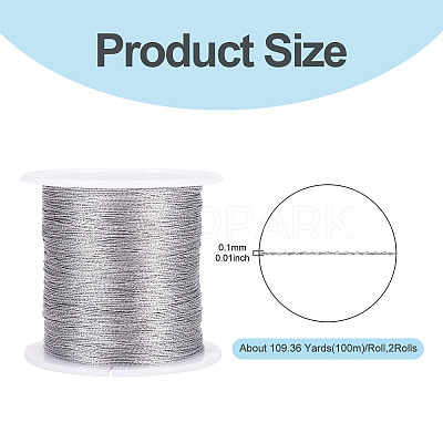 2 Rolls Round PET Metallic Thread MCOR-TADJ0001-01A-02-1