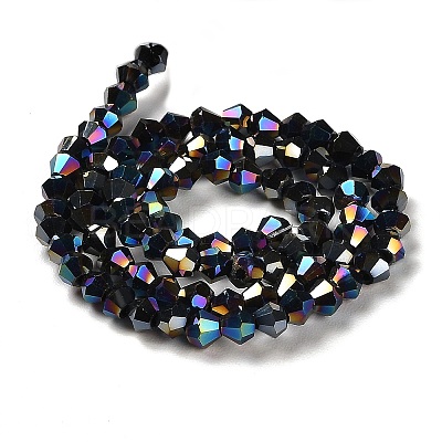 Transparent Electroplate Glass Beads Strands GLAA-F029-2mm-A02-1