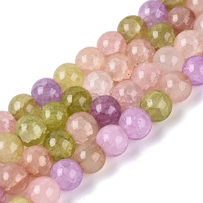 Ombre Effect Dyed Crackle Glass Beads Strands GLAA-Q106-01A-B15-1