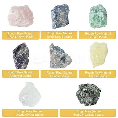 8Pcs Natural Lapis Lazuli & Ruby in Zoisite & Rose Quartz & Quartz Crystal & Amethyst & Fluorite & Citrine & Green Fluorite Tumbled Stone Sets DIY-FS0007-10A-1