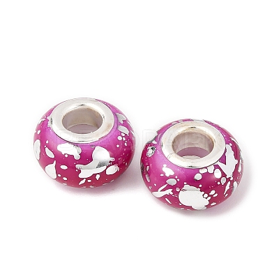 Opaque Resin Rondelle European Beads RESI-Z046-03C-1