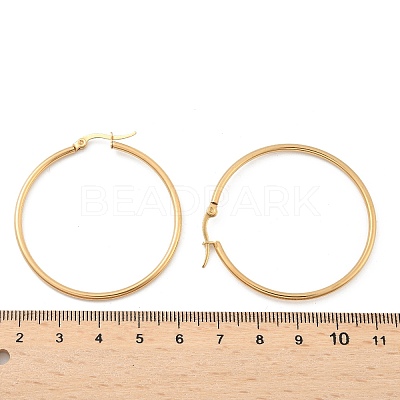 Ion Plating(IP) 304 Stainless Steel Hoop Earrings X-EJEW-N0016-11G-G-1