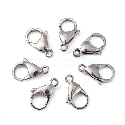 Tarnish Resistant Polished 316 Surgical Stainless Steel Lobster Claw Clasps STAS-R072-18A-1