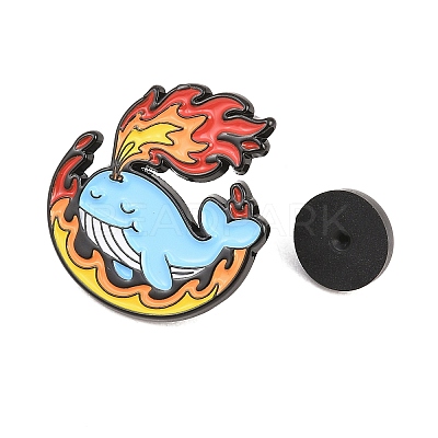 Flaming Animal Alloy Enamel Pins JEWB-G046-05A-1
