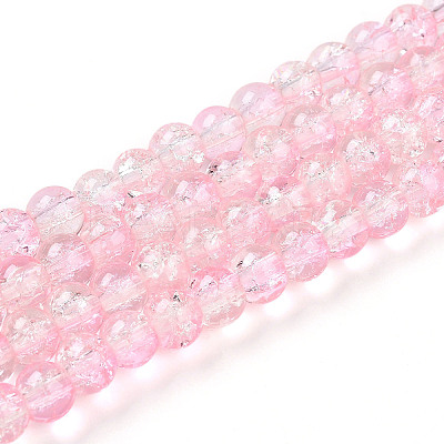 Crackle Glass Beads Strands X-CCG-Q002-6mm-01-1