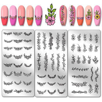 Stainless Steel DIY Nail Art Templates MRMJ-WH0092-048-1