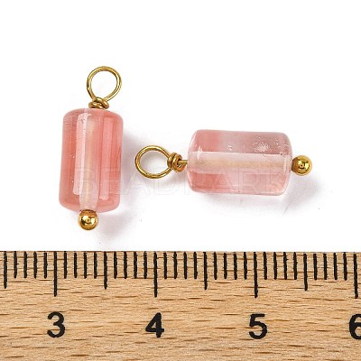 Cherry Quartz Glass Cloumn Pendants STAS-H221-04G-03-1