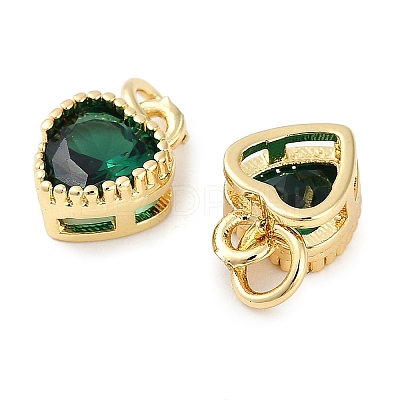 Real 18K Gold Plated Brass Inlaid Cubic Zirconia Charms ZIRC-L100-074G-07-1