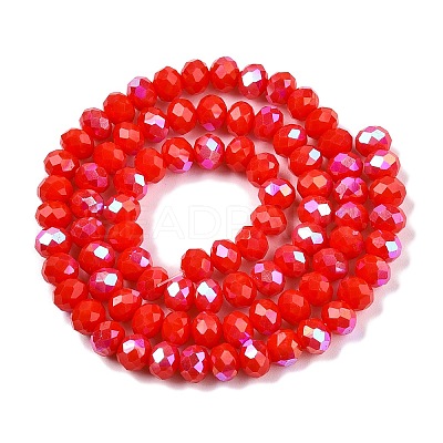 Electroplate Opaque Solid Color Glass Beads Strands EGLA-A044-P6mm-L22-1