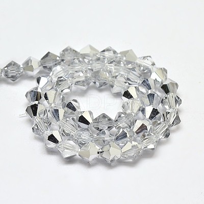 Imitate Austrian Crystal Electroplate Bicone Glass Faceted Bead Strands X-GLAA-F029-4x4mm-B01-1