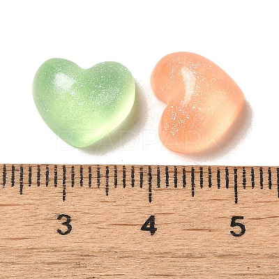 Transparent Resin Decoden Cabochons with Glitter Powder RESI-E053-08C-1