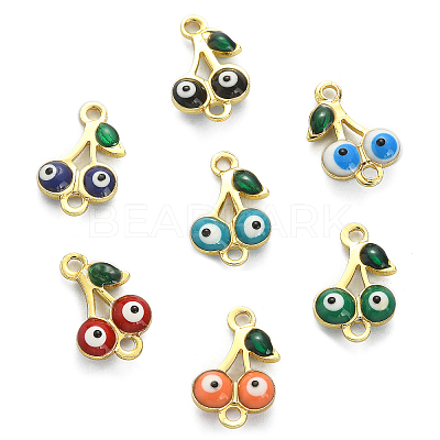 50Pcs Brass Enamel Connector Charms KK-CJ0001-83-1