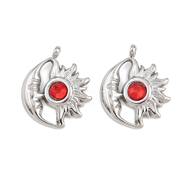 304 Stainless Steel Rhinestone Pendants STAS-Z166-24P-1