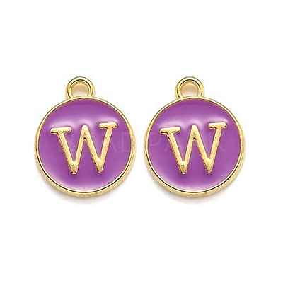 Golden Plated Alloy Enamel Charms ENAM-Q437-12W-1