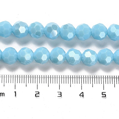 Electroplate Opaque Glass Beads Strands EGLA-A035-P8mm-A08-1