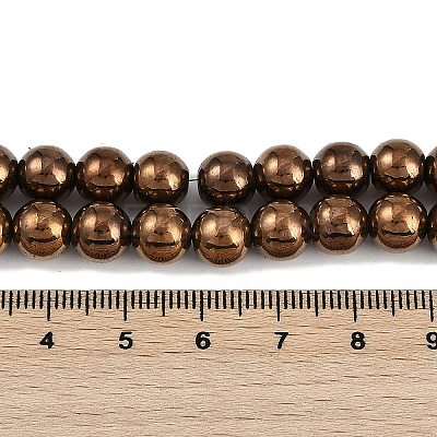 Electroplated Synthetic Magnetic Hematite Beads Strands G-G174-L01-04-1