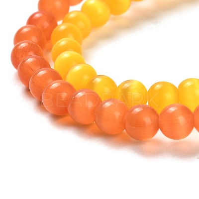 Cat Eye Glass Bead Strands CE-R010-08-1