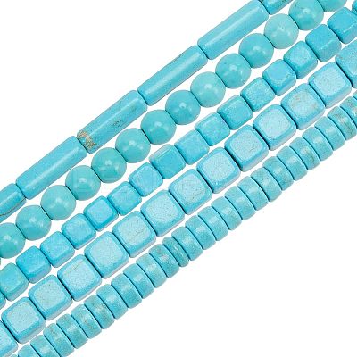 10 Strands 5 Style Synthetic Turquoise Beads G-OC0002-15-1