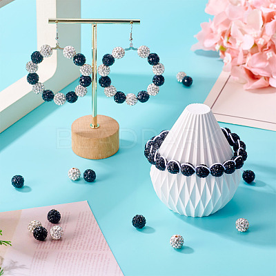 100Pcs 2 Colors Pave Disco Ball Beads RB-TA0001-28-1