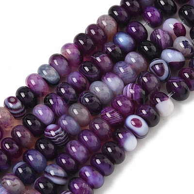 Natural Banded Agate Beads Strands G-F790-I01-01O-1