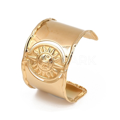 304 Stainless Steel Cuff Bangles for Women BJEW-D363-02A-G-1