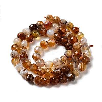 Natural Striped Agate/Banded Agate Beads Strands G-A246-8mm-10-1