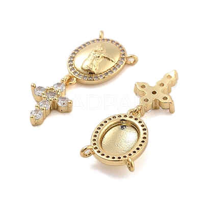 Brass Pave Cubic Zirconia Pendants KK-U009-09A-G-1