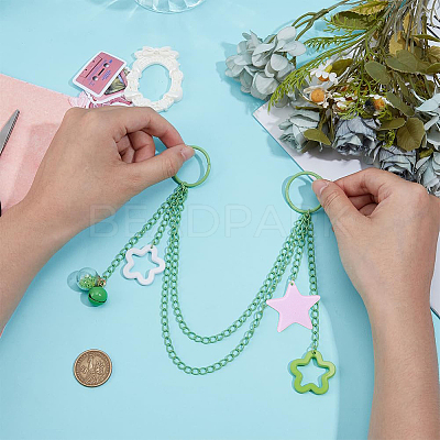 Acrylic Star Charm Iron Chain Bag Decorative Chains HJEW-OC00299-1