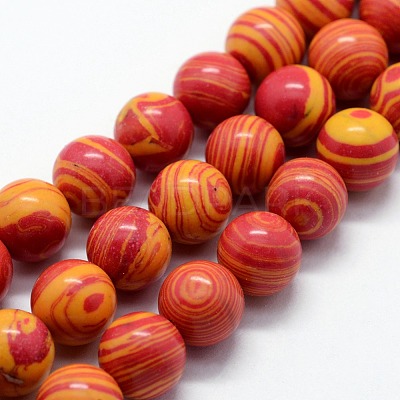Synthetic Malachite Beads Strands G-I199-32-8mm-A-1