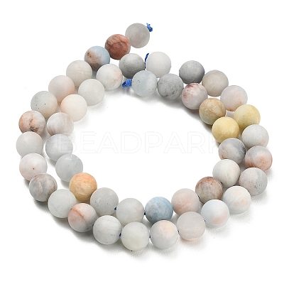 Natural Aquamarine Beads Strands G-P626-8mm-03-1