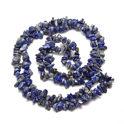 Natural Lapis Lazuli Chip Bead Strands X-G-M205-14-1