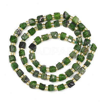 Natural Green Diopside Beads Strands G-P617-A01-01-1