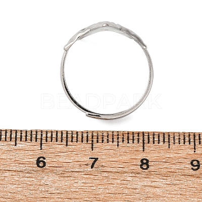 304 Stainless Steel Adjustable Open Cuff Statement Rings RJEW-C083-19P-02-1