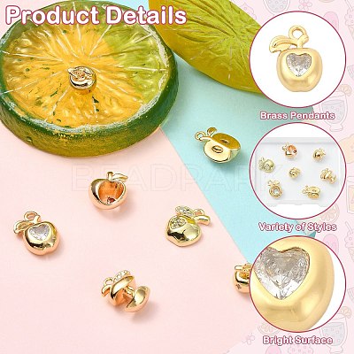 7Pcs 7 Styles Brass Pendants KK-CJ0005-85-1