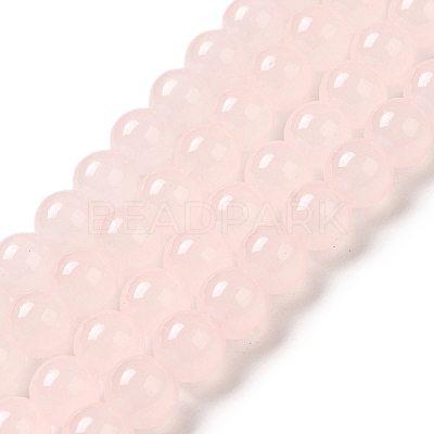 Baking Paint Imitation Jade Glass Round Bead Strands DGLA-Q021-8mm-02-1