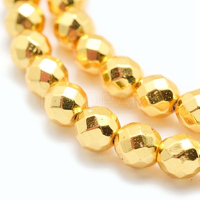 Electroplate Non-magnetic Synthetic Hematite Beads Strands G-L485-03D-G-1