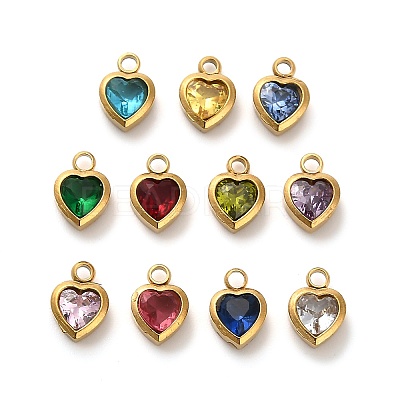 304 Stainless Steel Rhinestone Pendants STAS-B084-01G-1