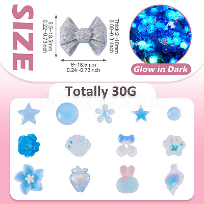 30g Luminous Opaque Resin Cabochons CRES-TA0001-55A-1