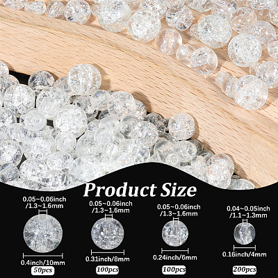 450Pcs 4 Styles Spray Painted Crackle Glass Beads CCG-PA0001-09A-1