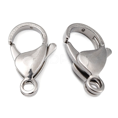 Tarnish Resistant Polished 316 Surgical Stainless Steel Lobster Claw Clasps STAS-R072-18A-1