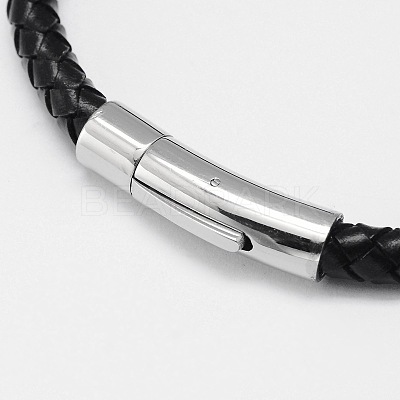 Braided Leather Cord Bracelets BJEW-I200-13-1