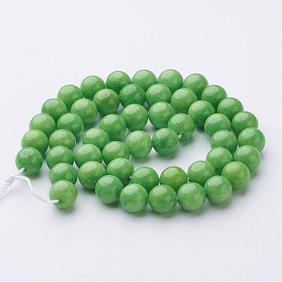 Natural Mashan Jade Round Beads Strands G-D263-8mm-XS17-1