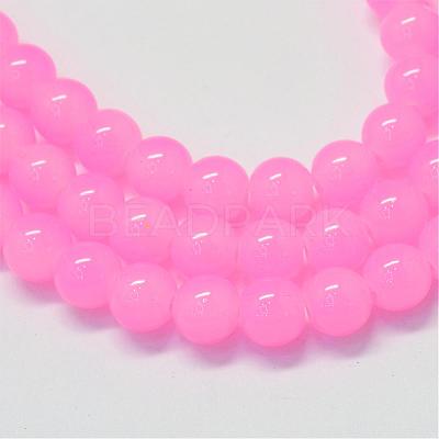Baking Paint Imitation Jade Glass Round Bead Strands DGLA-Q021-10mm-45-1