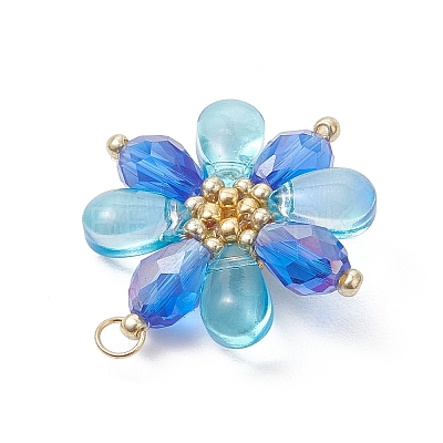 Glass Beaded Pendants PALLOY-MZ01186-02-1