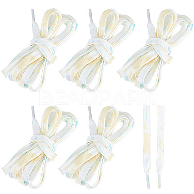 3 Pairs 3 Style Tie-Dye Style Flat Smooth Polyester Shoelaces FIND-GF0004-70A-1