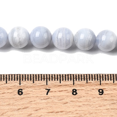 Natural Blue Lace Agate Beads Strands G-G344-A06-8mm-1